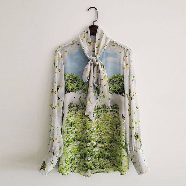 220 2021 runway shirts spring summer shirts crew new silk flora print brand same style shirts yy, White
220 2021 runway shirts spring summer shirts crew new silk flora print brand same style shirts yy, White