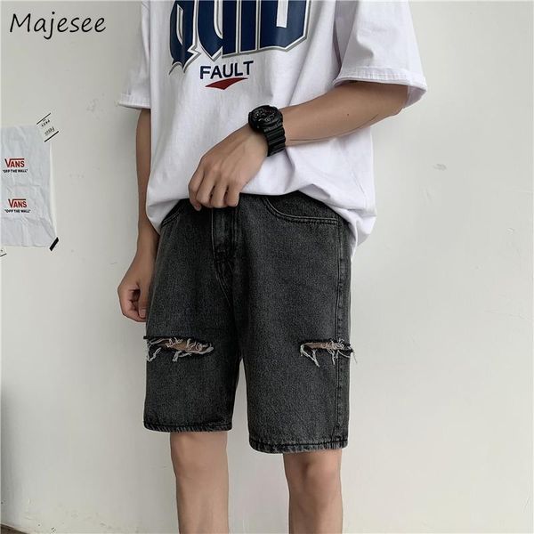 men's shorts men casual summer denim trousers hole student streetwear vintage knee length bottoms loose straight thin all-match trendy, White;black
men's shorts men casual summer denim trousers hole student streetwear vintage knee length bottoms loose straight thin all-match trendy, White;black