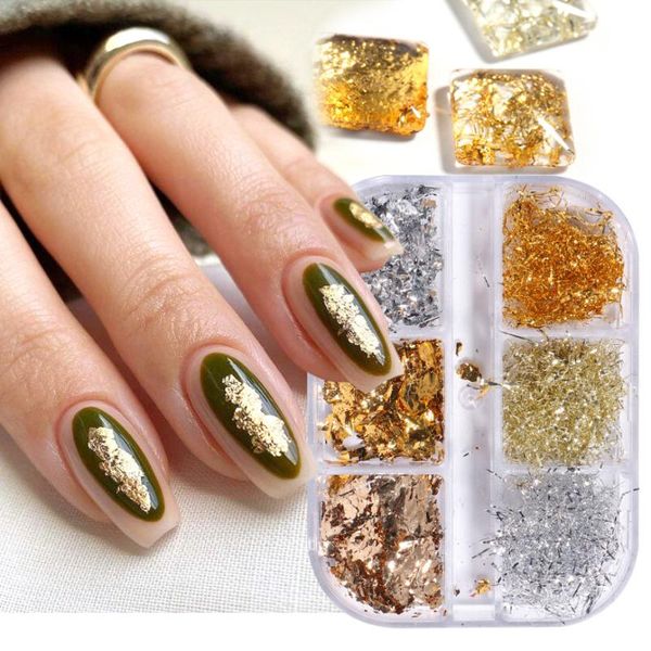 nail glitter 6 grids aluminum foil flakes gold silver silk sequins irregular paillette summer art decorations la1539-04, Silver;gold
nail glitter 6 grids aluminum foil flakes gold silver silk sequins irregular paillette summer art decorations la1539-04, Silver;gold
