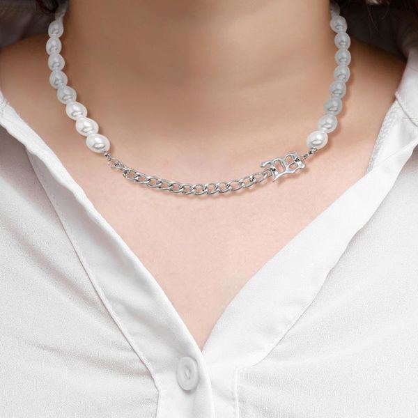 chains fashion special appearance choker jewelry simple necklace women letters pearl splicing clavicle chain statement, Silver
chains fashion special appearance choker jewelry simple necklace women letters pearl splicing clavicle chain statement, Silver