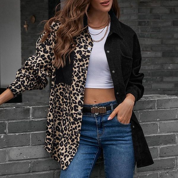 women's jackets jacket chic splicing leopard print turn-down collar long sleeve single-breasted pocket casual autumn streetwear, Black;brown
women's jackets jacket chic splicing leopard print turn-down collar long sleeve single-breasted pocket casual autumn streetwear, Black;brown