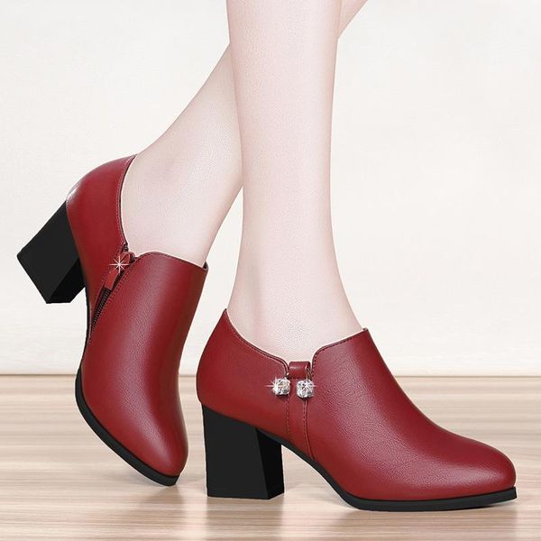 dress shoes women spring winter pu leather pointed toe 8cm thick high heel solid mom zipper wedding female pumps boots plus size, Black
dress shoes women spring winter pu leather pointed toe 8cm thick high heel solid mom zipper wedding female pumps boots plus size, Black