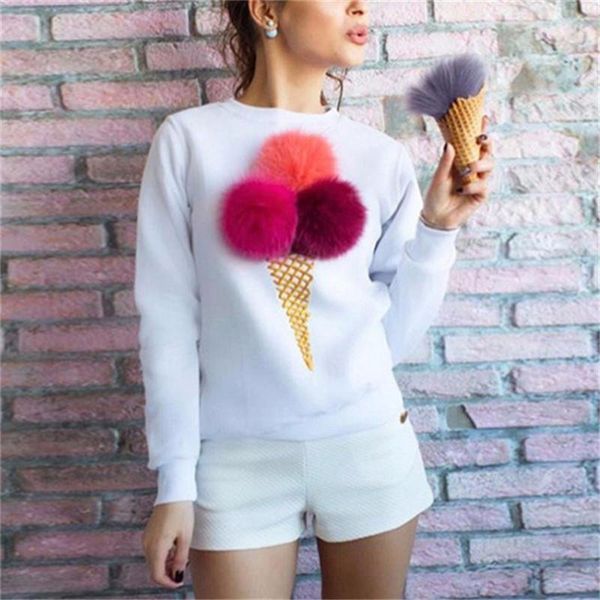 women sweatshirt spring autumn fur ball o-neck collarless cherry ice cream cute lovely casual pullovers hoodies, Black
women sweatshirt spring autumn fur ball o-neck collarless cherry ice cream cute lovely casual pullovers hoodies, Black