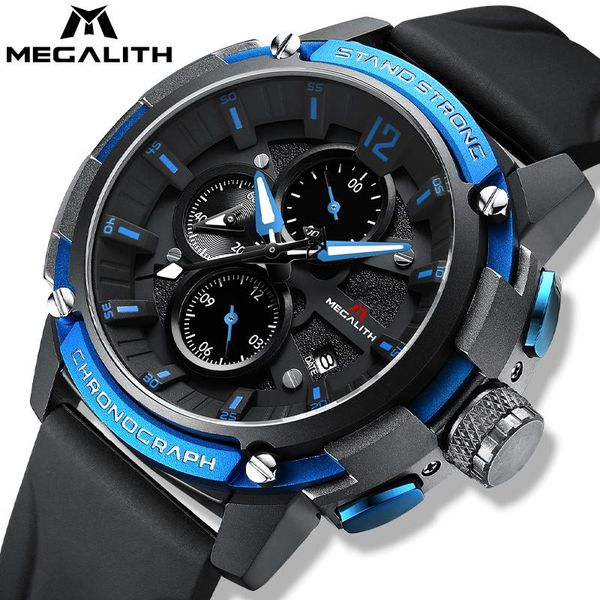 megalith new sport watches men 30m waterproof luminous blue watches man fashion chronograph quartz wristwatches, Slivery;brown
megalith new sport watches men 30m waterproof luminous blue watches man fashion chronograph quartz wristwatches, Slivery;brown