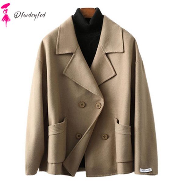 women's fur & faux 2021 spring double-sided woolen coat loose thicken clothes t229, Black
women's fur & faux 2021 spring double-sided woolen coat loose thicken clothes t229, Black