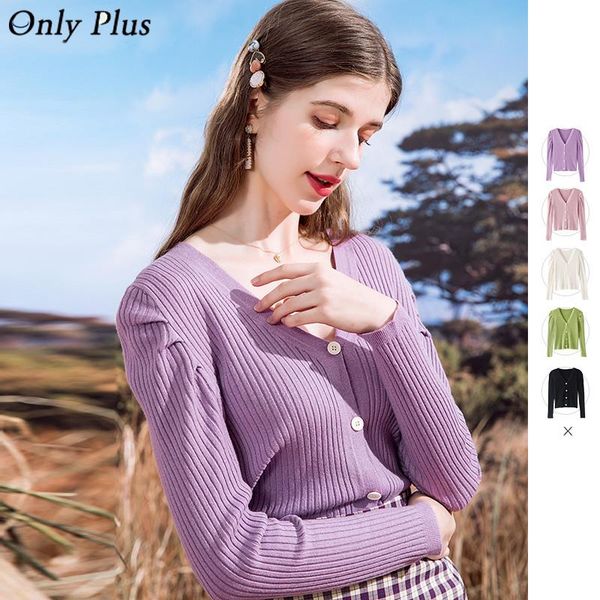 only plus spring knitted cardigan blouse sweater v-neck cute casual button solid short slim long sleeve 2021 autumn blouse, White
only plus spring knitted cardigan blouse sweater v-neck cute casual button solid short slim long sleeve 2021 autumn blouse, White