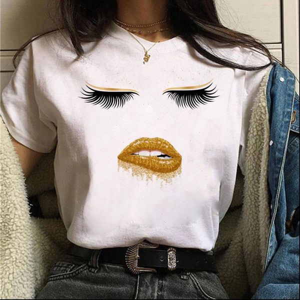 gold eyelashes lips t shirt women t shirt beauty 90s tshirt harajuku female t shirt women kawaii tee drop shipping, White
gold eyelashes lips t shirt women t shirt beauty 90s tshirt harajuku female t shirt women kawaii tee drop shipping, White