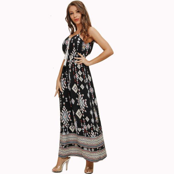 holiday fashion print suspender style mid length women's dress for women summer, Black;gray
holiday fashion print suspender style mid length women's dress for women summer, Black;gray