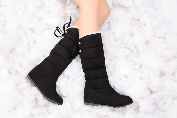 boots big size 10 11-14 women woman winter shoes botas, Black