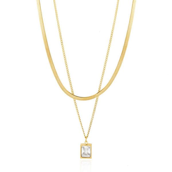 chains trendy 316l stainless steel white zircon pendant necklace charm metal layered snake chain waterproof jewelry party gift, Silver
chains trendy 316l stainless steel white zircon pendant necklace charm metal layered snake chain waterproof jewelry party gift, Silver