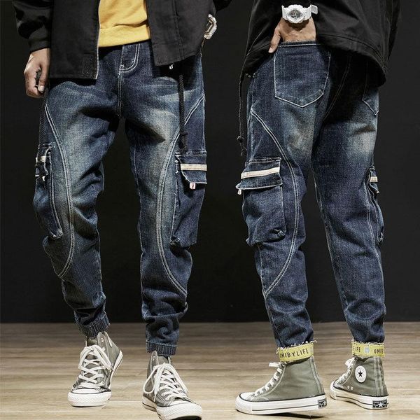 men's jeans autumn and winter tooling japanese loose-fitting pants trendy harem multi-pocket plus size overalls, Blue
men's jeans autumn and winter tooling japanese loose-fitting pants trendy harem multi-pocket plus size overalls, Blue