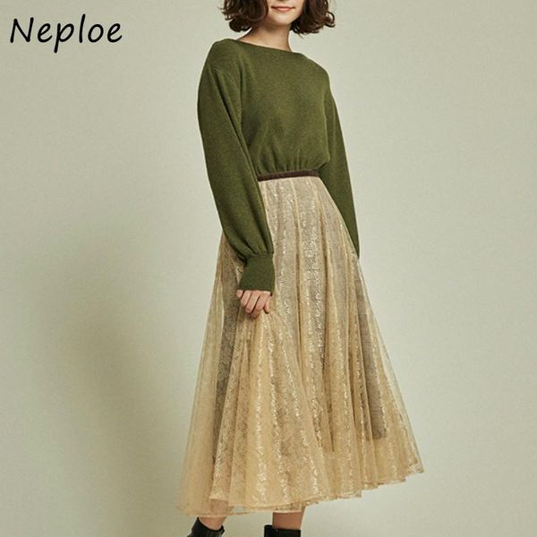 casual dresses neploe sleeve knitted patchwork women dress 2021 chic lace mesh vestidos autumn winter o-neck high waist, Black;gray
casual dresses neploe sleeve knitted patchwork women dress 2021 chic lace mesh vestidos autumn winter o-neck high waist, Black;gray