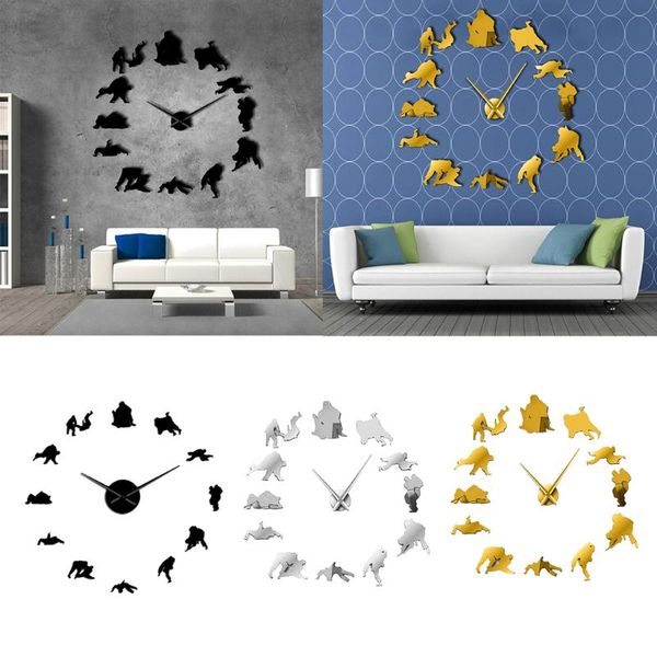 wall clocks modern home diy clock 3d mirror sticker art room decor kits