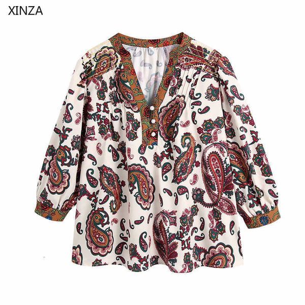 women's knits & tees women paisley print summer blouse long puff sleeve v neck vintage loose feminine fashion button up pleat, White
women's knits & tees women paisley print summer blouse long puff sleeve v neck vintage loose feminine fashion button up pleat, White