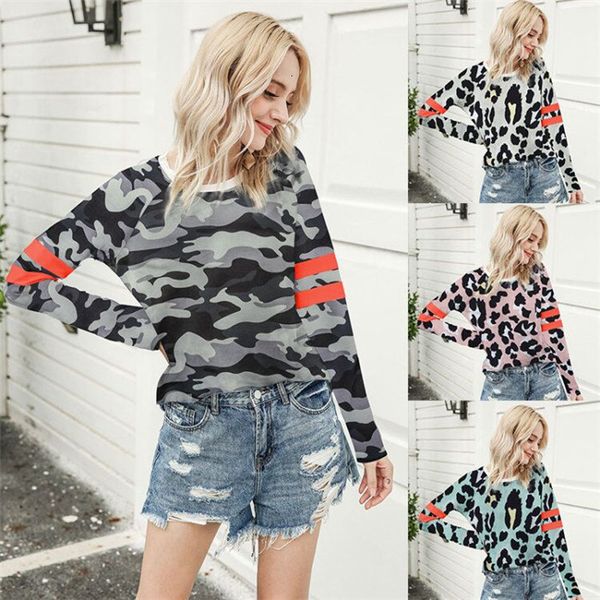 womens leopard striped autumn tshirts o-neck long sleeve loose pullover tees female high fashion casual, White
womens leopard striped autumn tshirts o-neck long sleeve loose pullover tees female high fashion casual, White