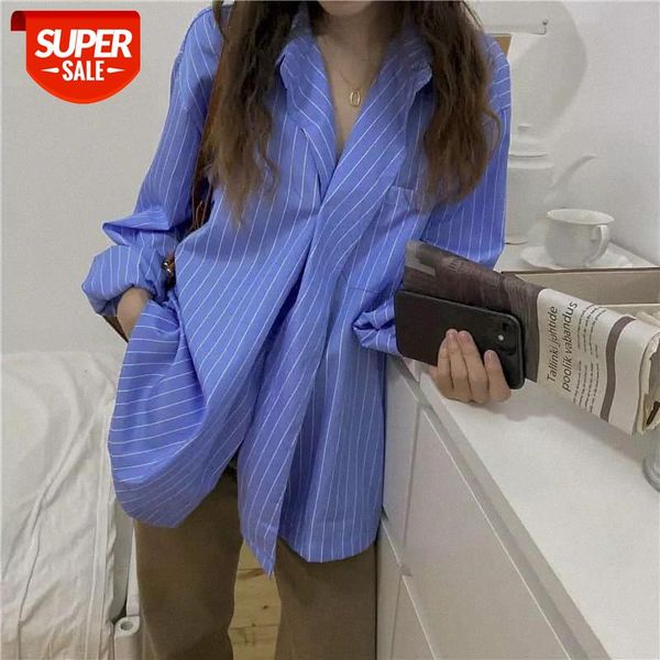 blue striped shirt women blouses design sense niche long-sleeved shirt autumn loose mid-length temperament light mature #2l9q, White
blue striped shirt women blouses design sense niche long-sleeved shirt autumn loose mid-length temperament light mature #2l9q, White