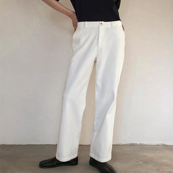men's jeans wear 2021 solid color korean streetwear fashion straight high middle waist slim casual denim trousers for male, Blue
men's jeans wear 2021 solid color korean streetwear fashion straight high middle waist slim casual denim trousers for male, Blue