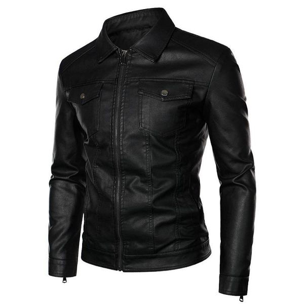 men's jackets 2021 autumn winter simple black motorcycle leather casual plus size slim fit street style all-match men jacket, Black;brown
men's jackets 2021 autumn winter simple black motorcycle leather casual plus size slim fit street style all-match men jacket, Black;brown