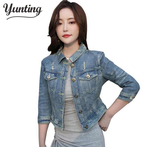 women's jackets autumn denim cropped jacket female pockets hole short jean ladies 2021 fashion button casual solid coats, Black;brown
women's jackets autumn denim cropped jacket female pockets hole short jean ladies 2021 fashion button casual solid coats, Black;brown