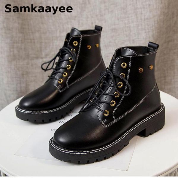 boots size 35-40 womens spring autumn female pu leather botas lace-up platform round toe mujer motorcycle ankle shoes y36, Black
boots size 35-40 womens spring autumn female pu leather botas lace-up platform round toe mujer motorcycle ankle shoes y36, Black