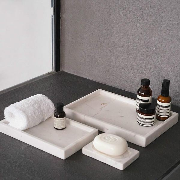 bathroom storage & organization simple natural marble tray cosmetics jewelry deskbox integrated molding process
bathroom storage & organization simple natural marble tray cosmetics jewelry deskbox integrated molding process