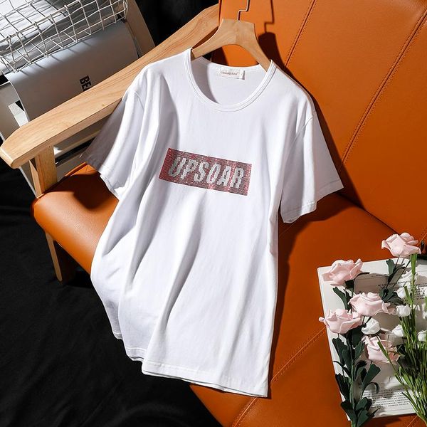 women's t-shirt 2021 women t-shirts plus size o-neck letter drilling female summer diamond tees short sleeve t shirts clothes t139, White
women's t-shirt 2021 women t-shirts plus size o-neck letter drilling female summer diamond tees short sleeve t shirts clothes t139, White