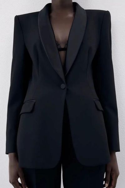 women's suits & blazers women slim solid black tux blazer jacket female notched collar long sleeve single button pocket chic office lad, White;black
women's suits & blazers women slim solid black tux blazer jacket female notched collar long sleeve single button pocket chic office lad, White;black
