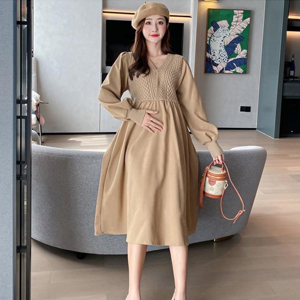 maternity dresses 2041# autumn winter dress elegant v neck slim a line loose clothes for pregnant women fashion chic ins pregnancy, White
maternity dresses 2041# autumn winter dress elegant v neck slim a line loose clothes for pregnant women fashion chic ins pregnancy, White