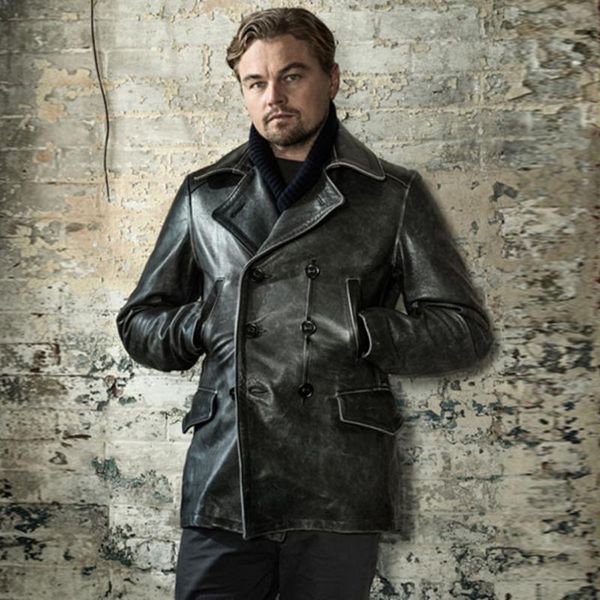 men's leather & faux trench coat genuine european fashion star mens cowhide coats vintage jacket for man winter clothing, Black
men's leather & faux trench coat genuine european fashion star mens cowhide coats vintage jacket for man winter clothing, Black