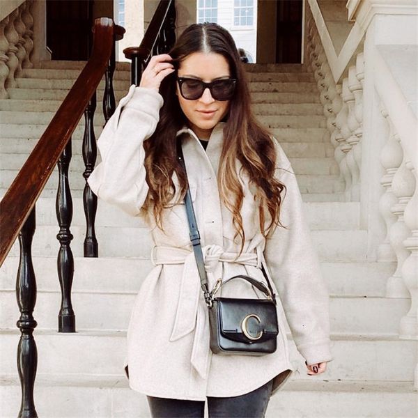 2021 new fashion with belt loose jacket coat women vintage long sleeve lapel female outerwear chic ogsr, Black;brown
2021 new fashion with belt loose jacket coat women vintage long sleeve lapel female outerwear chic ogsr, Black;brown