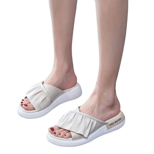 sandals women open toe shoes pleated cross strap platform wedge slippers beach 066c, Black
sandals women open toe shoes pleated cross strap platform wedge slippers beach 066c, Black