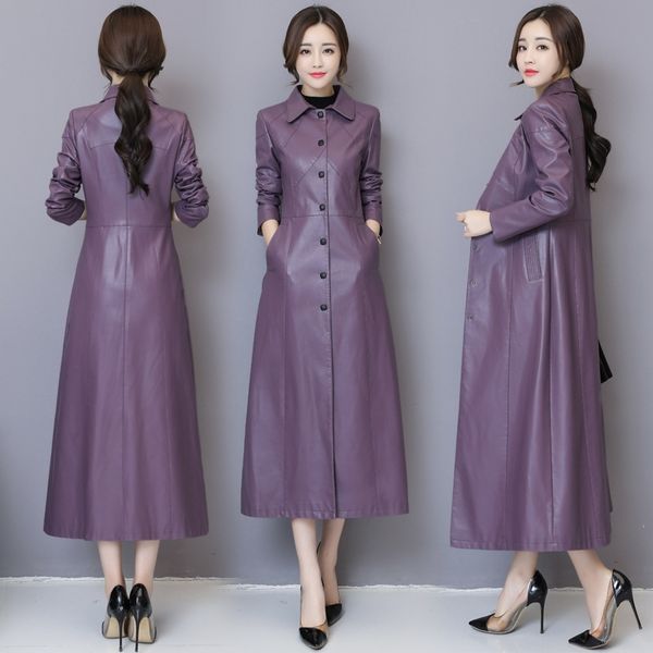 2021 spring and autumn new leather women's middle long style, over knee large size, cotton can be added, Black
2021 spring and autumn new leather women's middle long style, over knee large size, cotton can be added, Black