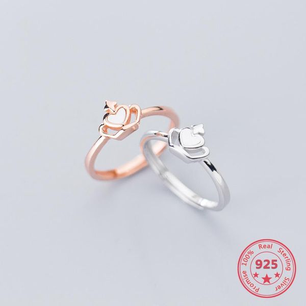 cluster rings s925 sterling silver ring women geometric love heart hollow crown rose gold adjustable hand jewelry suitable for birthday gift, Golden;silver
cluster rings s925 sterling silver ring women geometric love heart hollow crown rose gold adjustable hand jewelry suitable for birthday gift, Golden;silver