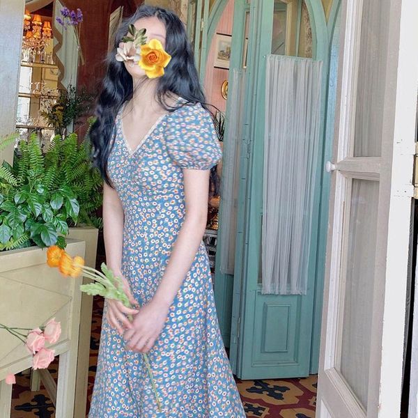 party dresses dress women sweet girls floral print midi maxi blue v-neck summer lace design puff sleeve french ulzzang skinny trendy, White;black
party dresses dress women sweet girls floral print midi maxi blue v-neck summer lace design puff sleeve french ulzzang skinny trendy, White;black