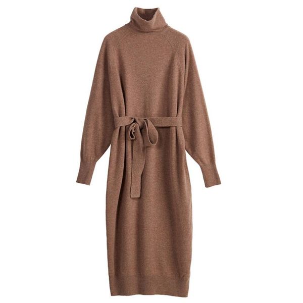 casual dresses fashion women's knitted dress solid color long sleeves with high collar, elegant leisure belt waist ladies, Black;gray
casual dresses fashion women's knitted dress solid color long sleeves with high collar, elegant leisure belt waist ladies, Black;gray