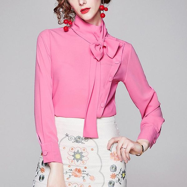women's blouses & shirts jsxdhk fashion 2021 runway designer shirt autumn winter pink bow long sleeve turtleneck work wear ladies blou, White
women's blouses & shirts jsxdhk fashion 2021 runway designer shirt autumn winter pink bow long sleeve turtleneck work wear ladies blou, White