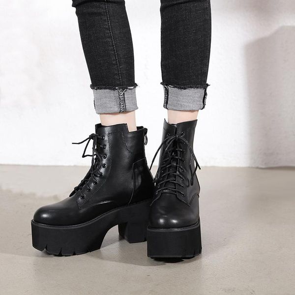 boots female women shoes punk platform fall black round toe heel ankle ladies lace up chunky heels bottes plateforme
boots female women shoes punk platform fall black round toe heel ankle ladies lace up chunky heels bottes plateforme