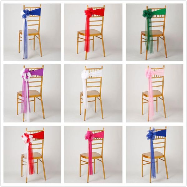 50pcs/lot stretch wedding chair sashes with tulle ribbon chair knot for marriage party decoration l supplies noeud chaise
50pcs/lot stretch wedding chair sashes with tulle ribbon chair knot for marriage party decoration l supplies noeud chaise