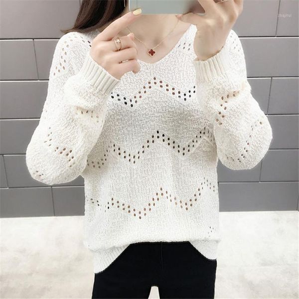 women's sweaters sweater 2021 spring autumn v-neck long sleeve openwork female knitted coat pullover women loose casual a157, White;black
women's sweaters sweater 2021 spring autumn v-neck long sleeve openwork female knitted coat pullover women loose casual a157, White;black