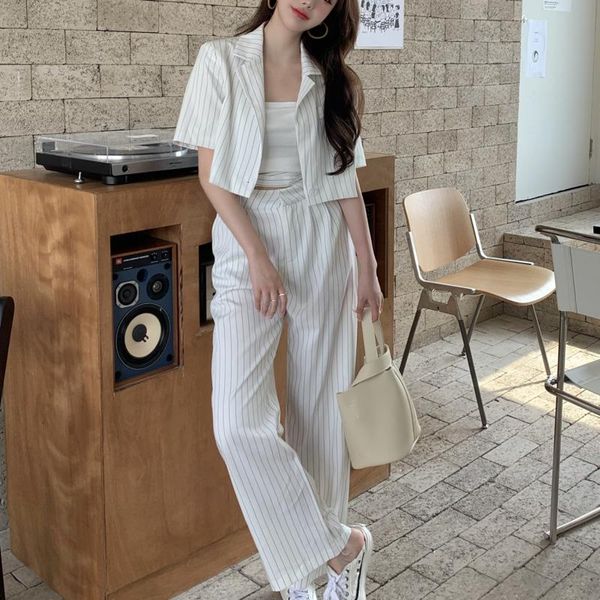 women's two piece pants casual striped white blazer pant suits women loose cropped jacket + high waist wide leg trousers two-piece sets
women's two piece pants casual striped white blazer pant suits women loose cropped jacket + high waist wide leg trousers two-piece sets