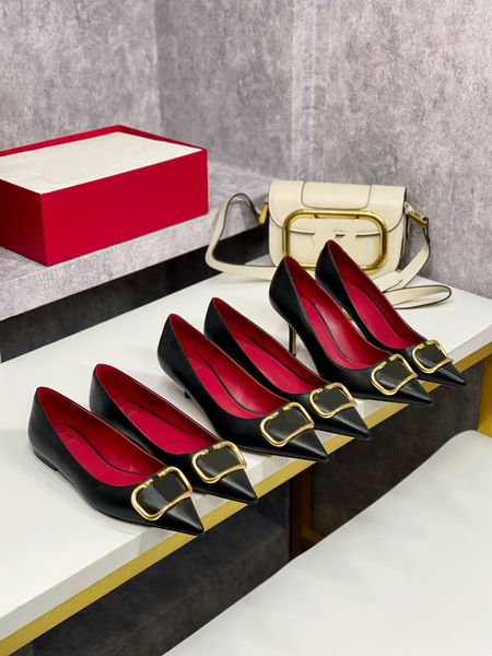 designer luxury women's high heel sandals red wedding shoes leather metal v buckle single pointed toe, Black
designer luxury women's high heel sandals red wedding shoes leather metal v buckle single pointed toe, Black