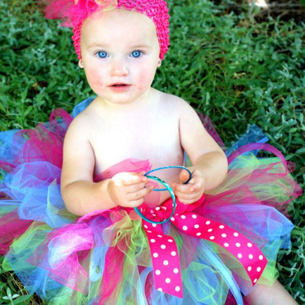 girls' hand woven tutu skirt children's fluffy mesh princess, White 
girls' hand woven tutu skirt children's fluffy mesh princess, White