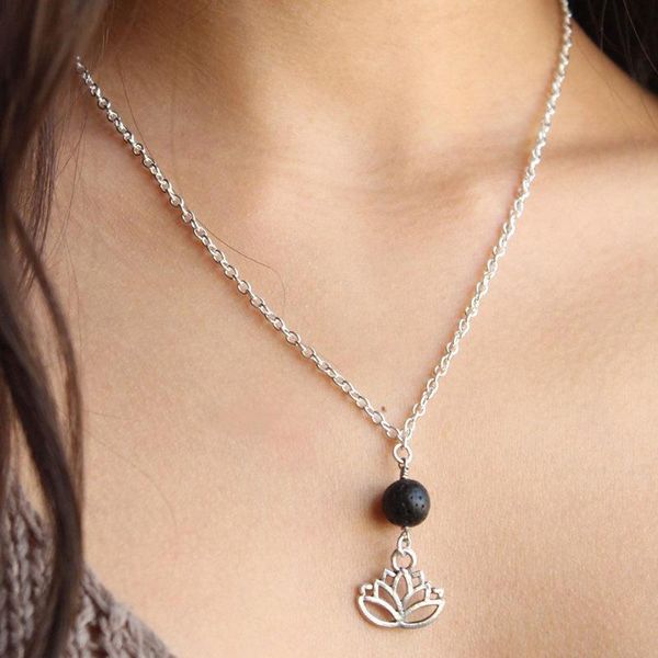 pendant necklaces fashion volcanic stone lotus necklace creative natural feminine charm accessories trend women's party jewelry, Silver
pendant necklaces fashion volcanic stone lotus necklace creative natural feminine charm accessories trend women's party jewelry, Silver