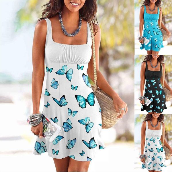 square collar summer beach womens dresses casual sleeveless boho mini party elegant sundress, Black;gray
square collar summer beach womens dresses casual sleeveless boho mini party elegant sundress, Black;gray