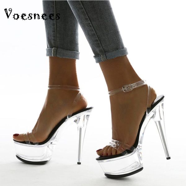 sandals voesnees 2021 women's shoes transparent crystal heel waterproof platform buckle summer fashion pole dance high heels, Black
sandals voesnees 2021 women's shoes transparent crystal heel waterproof platform buckle summer fashion pole dance high heels, Black