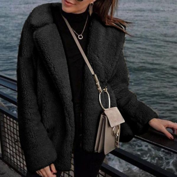 lambturn-down collar coat solid color turn-down 2021 autumn and winte long sleeve warm thick jacket wm* women's wool & blends, Black
lambturn-down collar coat solid color turn-down 2021 autumn and winte long sleeve warm thick jacket wm* women's wool & blends, Black
