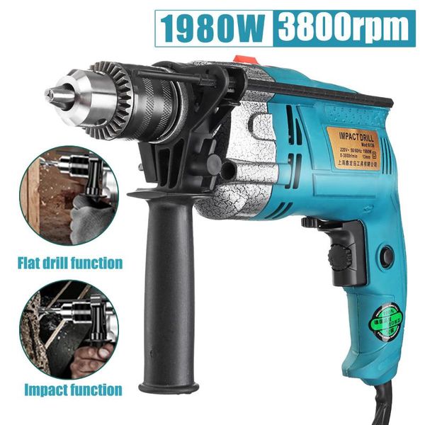 professiona electric drills drillpro 1980w brushless handheld impact flat drill guns 220v hand torque driver with wrench measuring scale
professiona electric drills drillpro 1980w brushless handheld impact flat drill guns 220v hand torque driver with wrench measuring scale