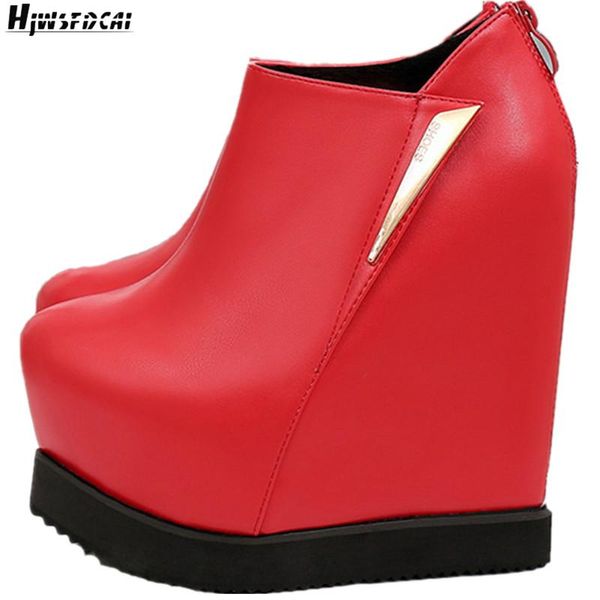 boots hjwsfdcai 14cm heels short women wedges round toe platform metal decor ankle warm female shoes ne, Black
boots hjwsfdcai 14cm heels short women wedges round toe platform metal decor ankle warm female shoes ne, Black