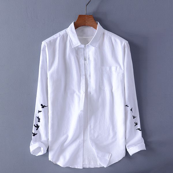 2021 new cotton and linen men's casual fashion embroidery shirt male long sleeve white shirts men brand chemise vywb, White;black
2021 new cotton and linen men's casual fashion embroidery shirt male long sleeve white shirts men brand chemise vywb, White;black