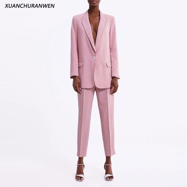 fashion slim plaid blazer suits spring v neck one button high waist zipper pants sets women suit xz2004 2003 210525, White
fashion slim plaid blazer suits spring v neck one button high waist zipper pants sets women suit xz2004 2003 210525, White